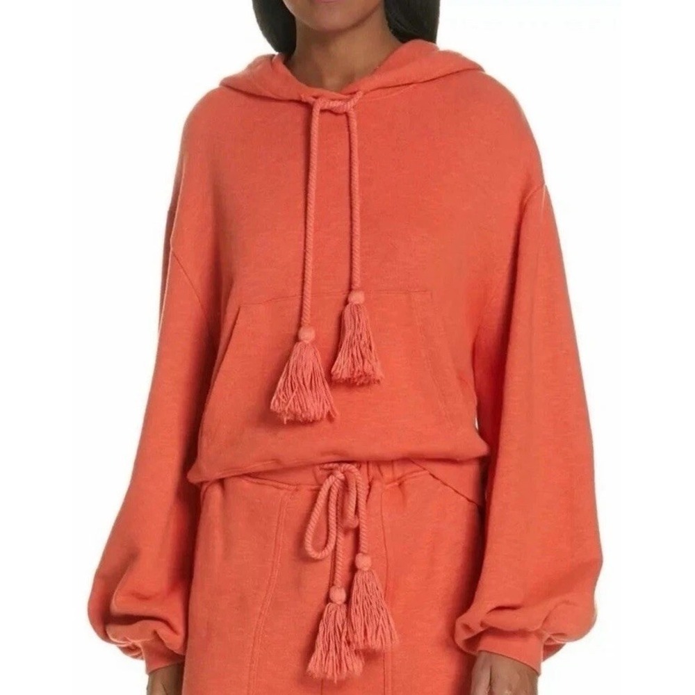 Ulla Johnson Mel Hoodie Cotton Sz S Orange - Pullover Sweater